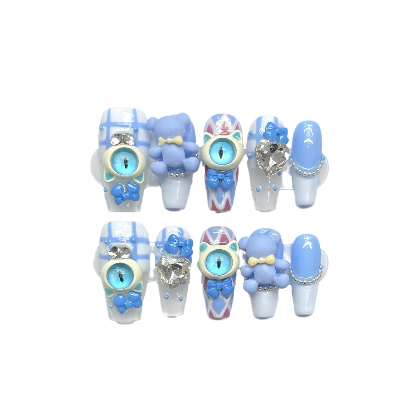 【Original Design】Cute monster cartoon wearable nails for sweet and cool girls